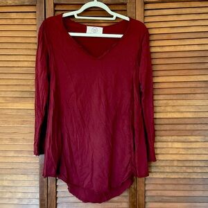 Sloane Rouge Anthropologie long sleeve brick red tunic in size small.